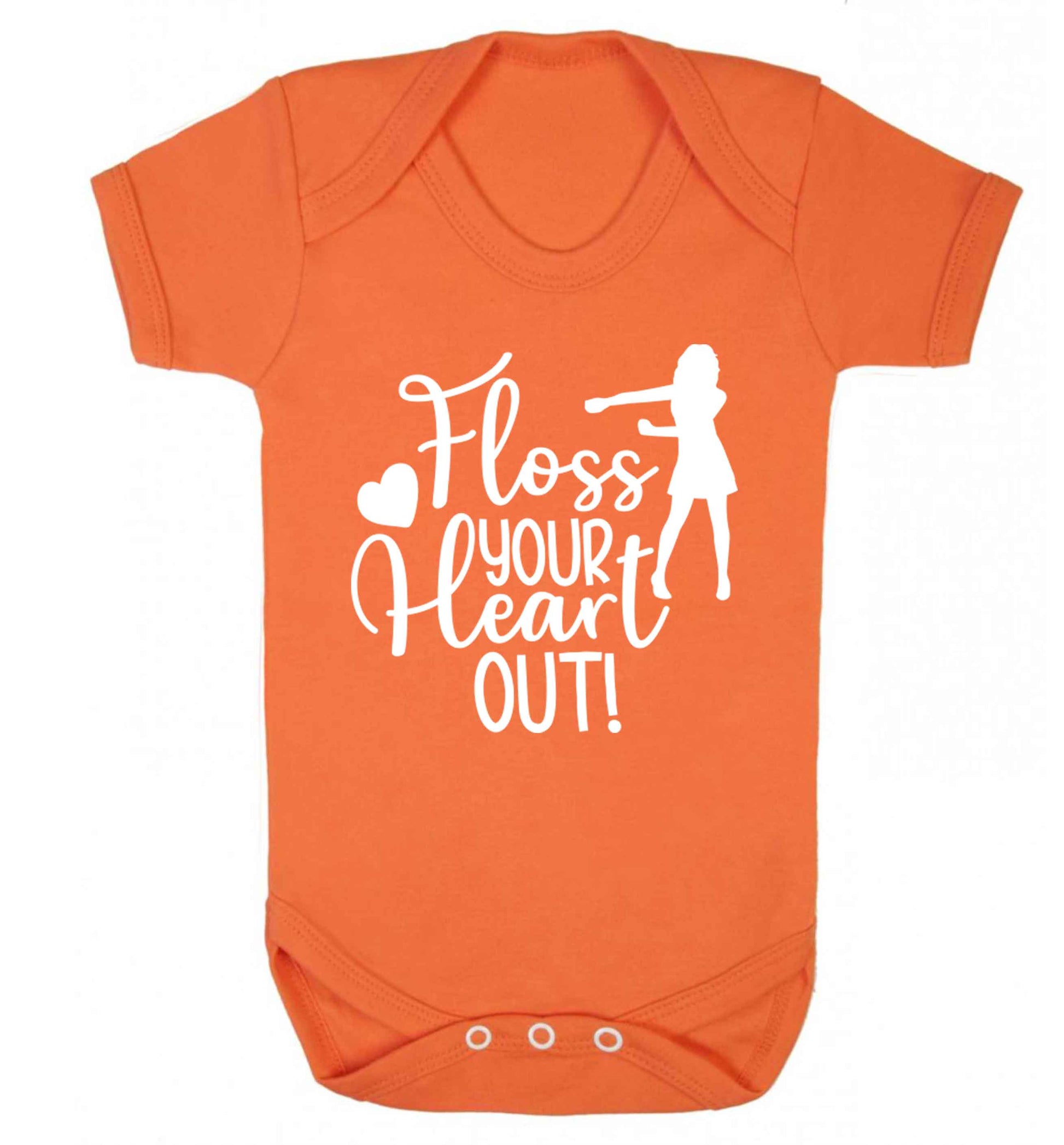 Floss your heart out Baby Vest orange 18-24 months