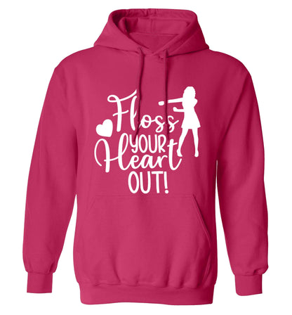 Floss your heart out adults unisex pink hoodie 2XL
