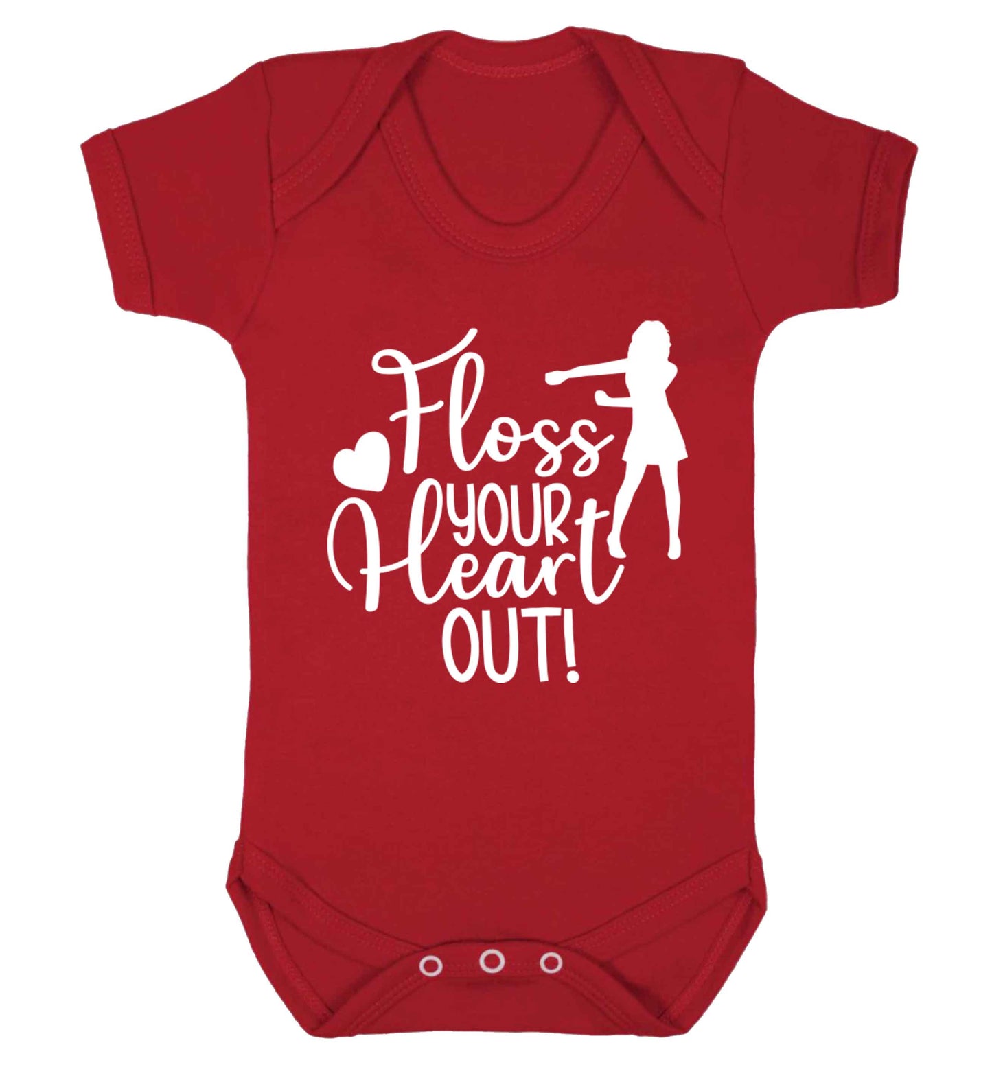 Floss your heart out Baby Vest red 18-24 months