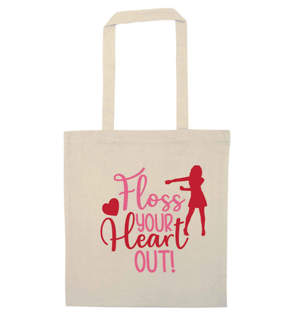 Floss your heart out natural tote bag