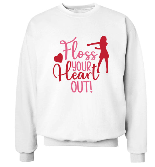 Floss your heart out Adult's unisex white Sweater 2XL
