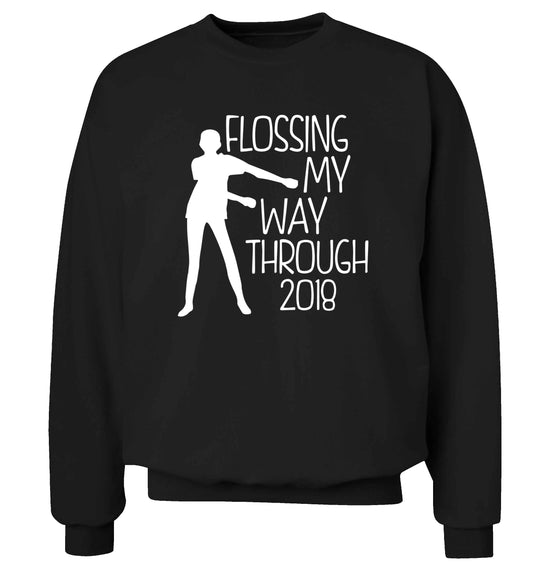 Flossing my way through 2018 Adult's unisex black Sweater 2XL