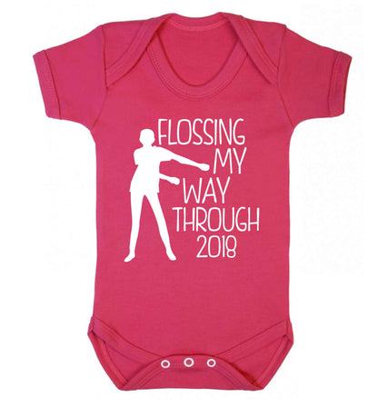 Flossing my way through 2018 Baby Vest dark pink 18-24 months