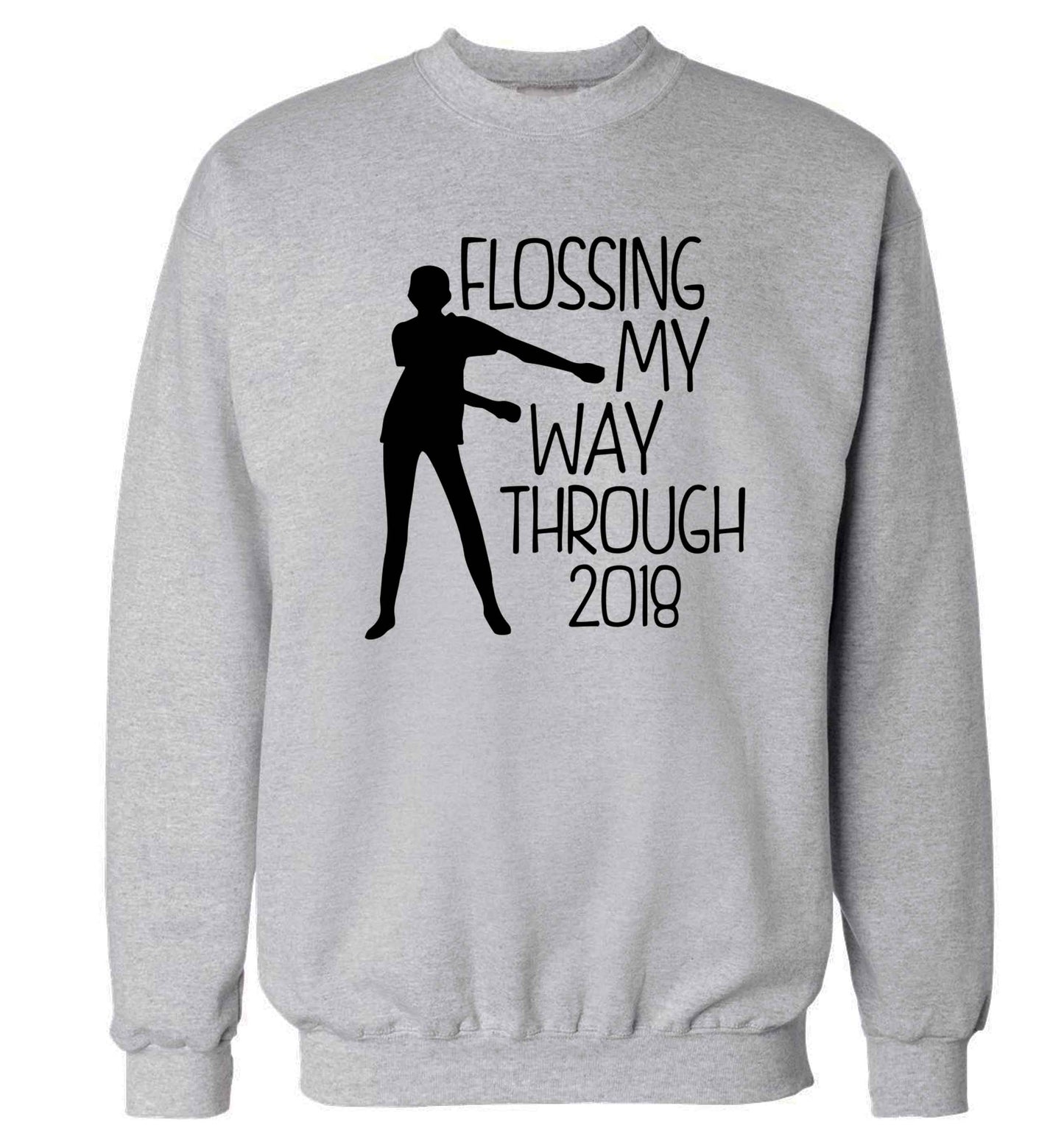 Flossing my way through 2018 Adult's unisex grey Sweater 2XL
