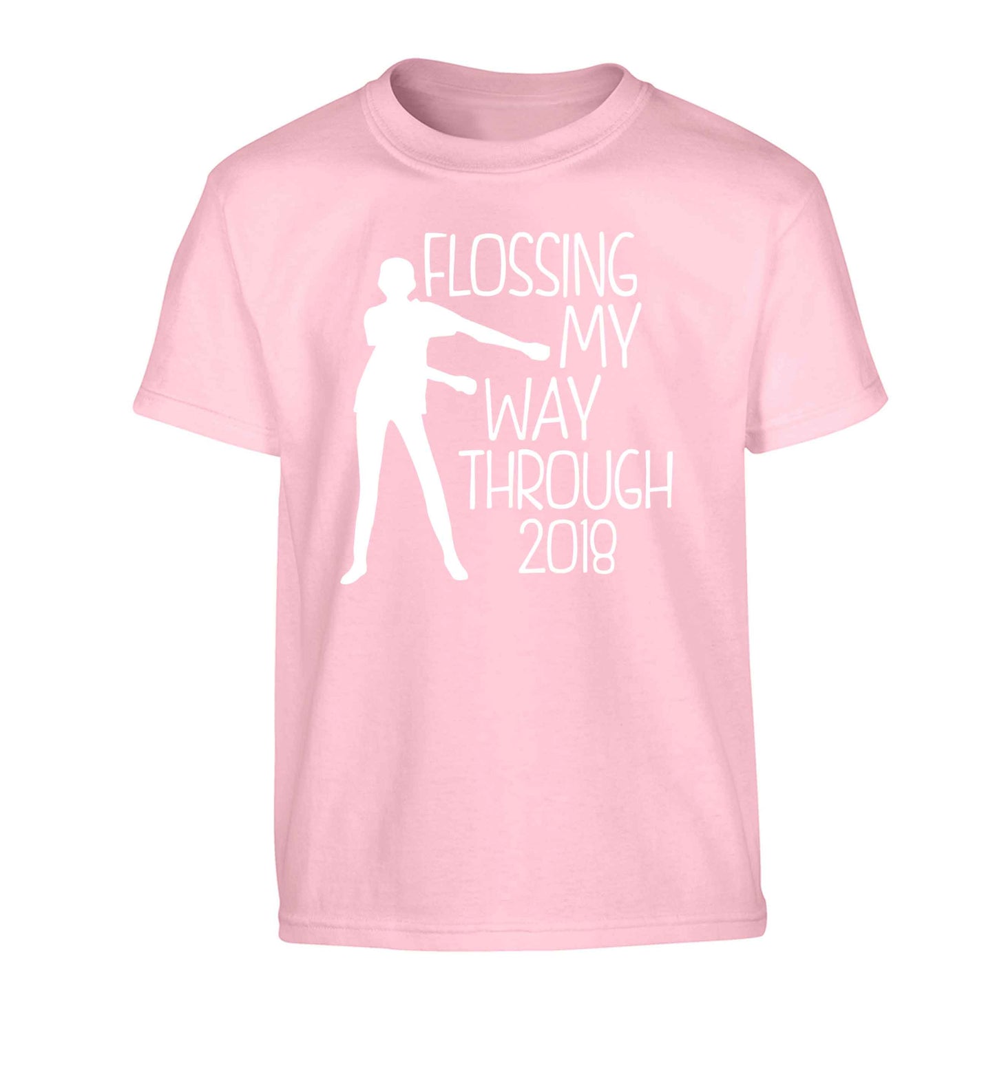 Flossing my way through 2018 Children's light pink Tshirt 12-13 Years