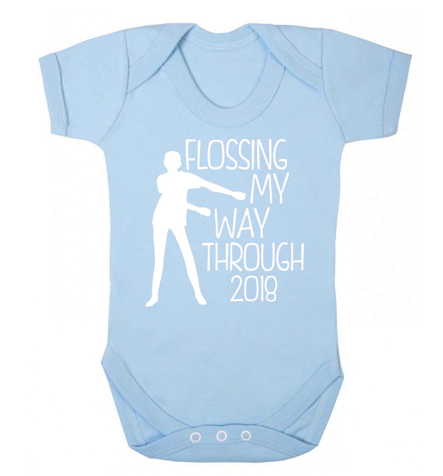 Flossing my way through 2018 Baby Vest pale blue 18-24 months