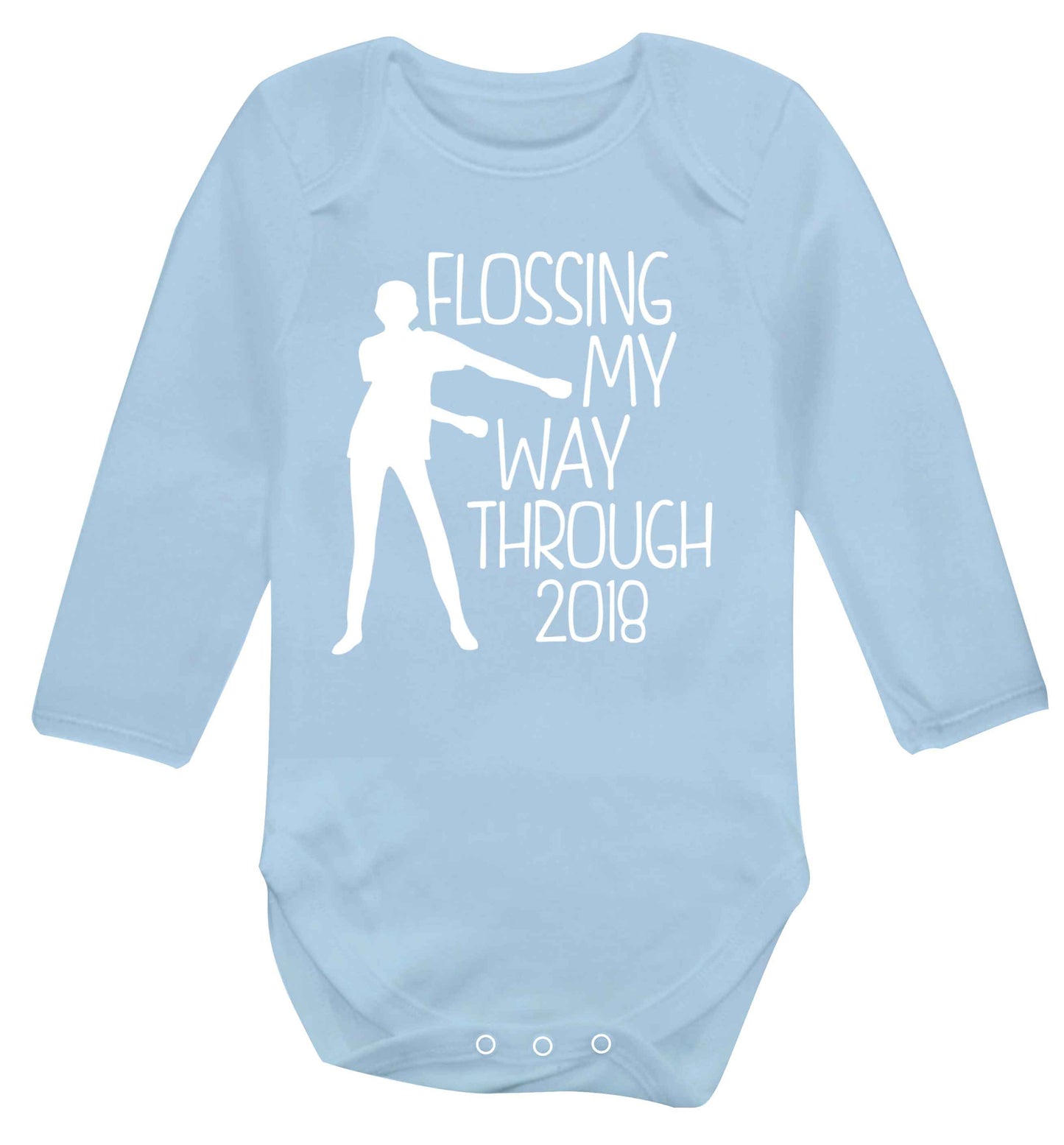 Flossing my way through 2018 Baby Vest long sleeved pale blue 6-12 months