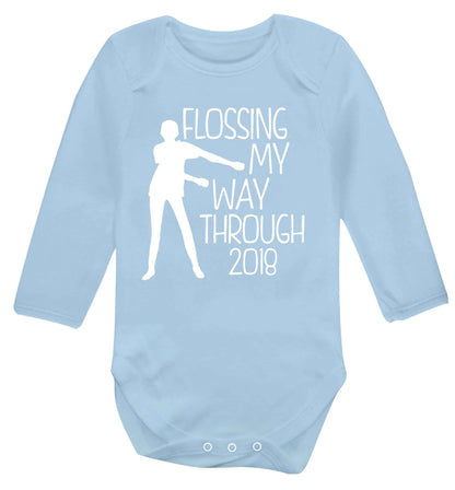 Flossing my way through 2018 Baby Vest long sleeved pale blue 6-12 months