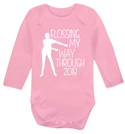 Flossing my way through 2018 Baby Vest long sleeved pale pink 6-12 months