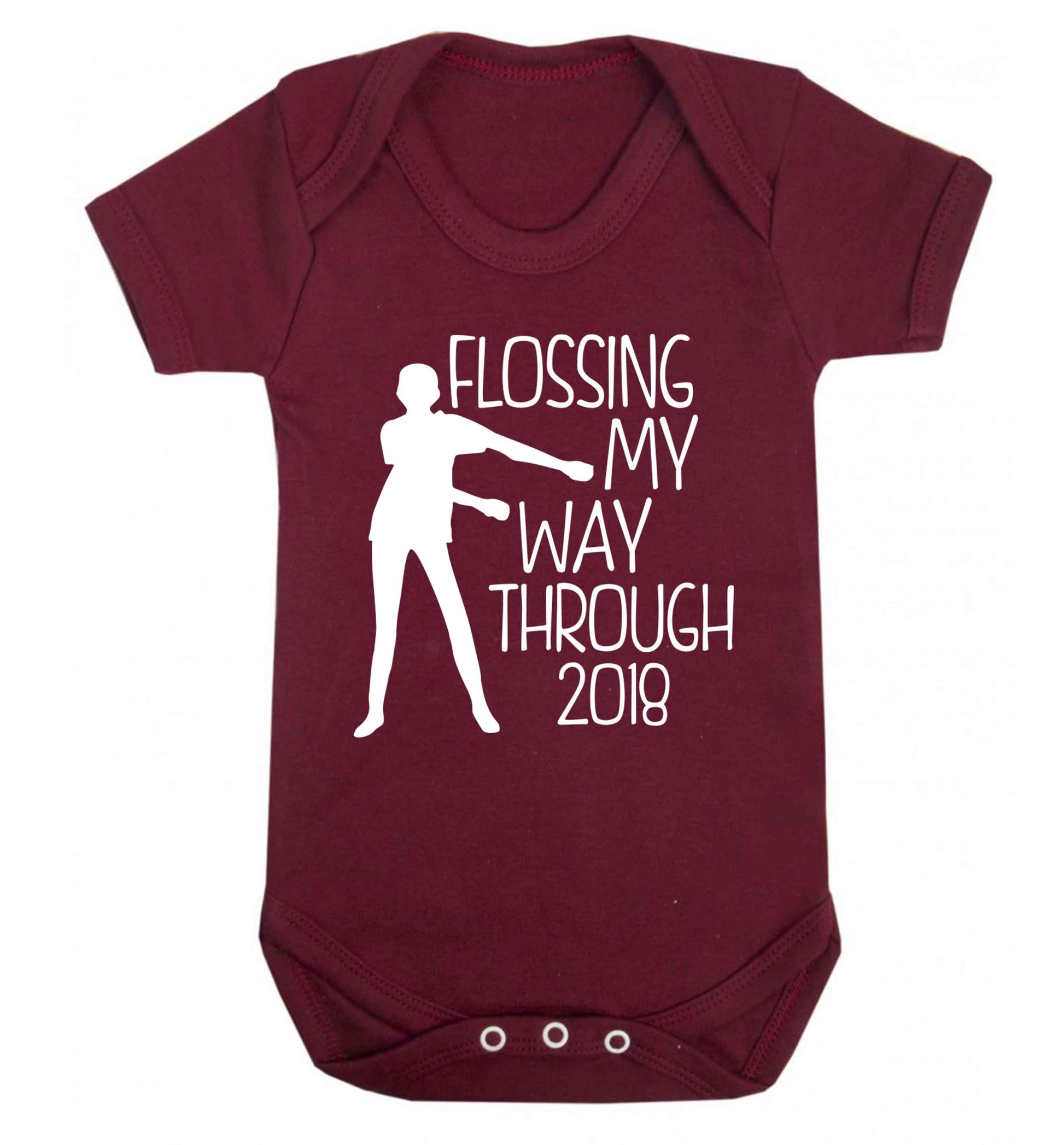 Flossing my way through 2018 Baby Vest maroon 18-24 months
