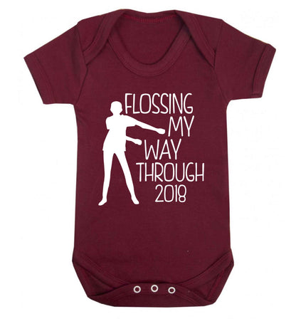 Flossing my way through 2018 Baby Vest maroon 18-24 months