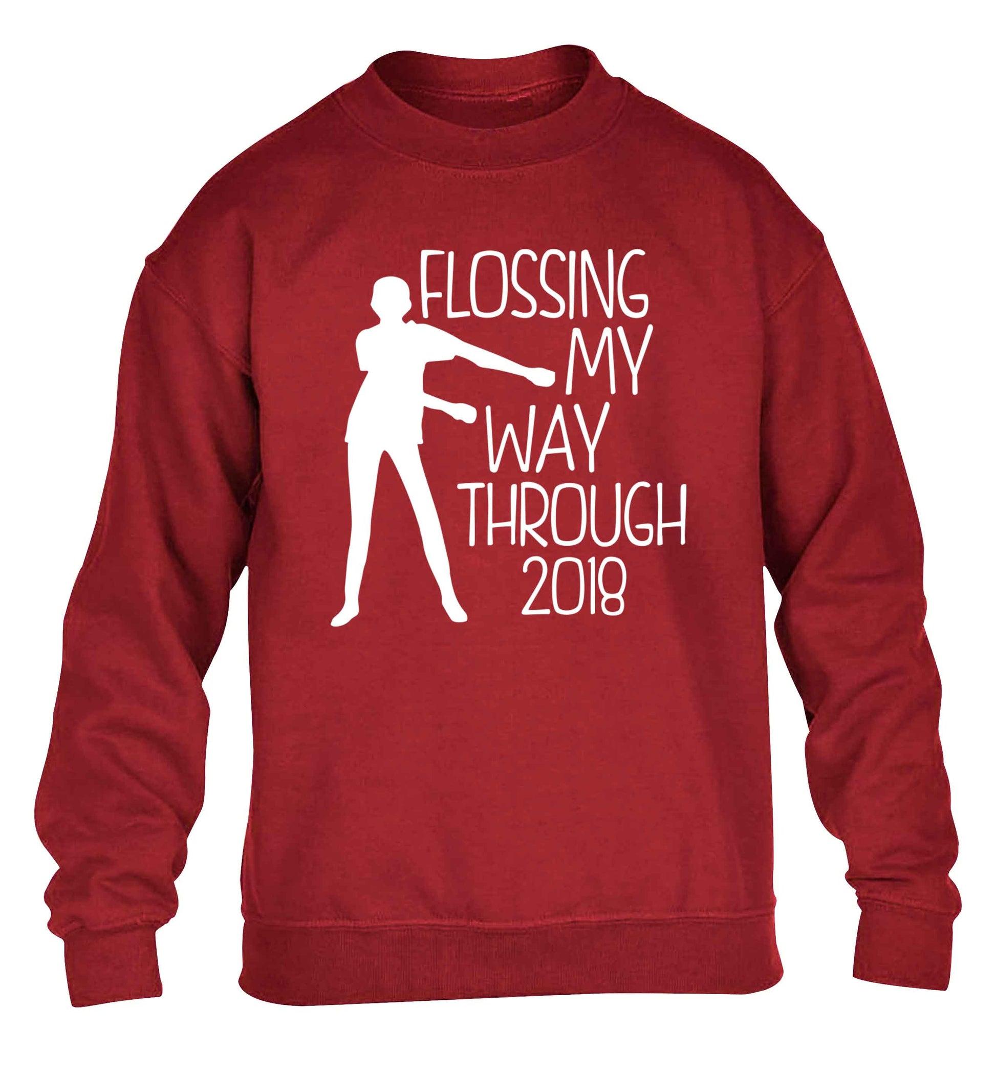 Flossing my way through 2018 children's grey sweater 12-13 Years
