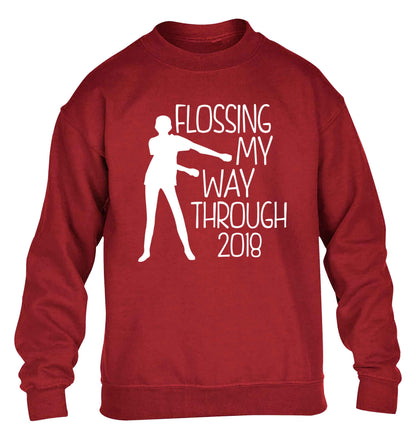 Flossing my way through 2018 children's grey sweater 12-13 Years