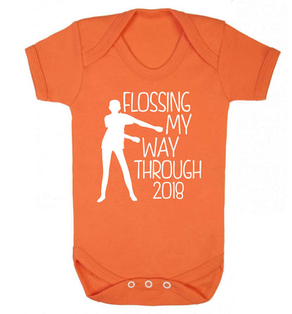 Flossing my way through 2018 Baby Vest orange 18-24 months