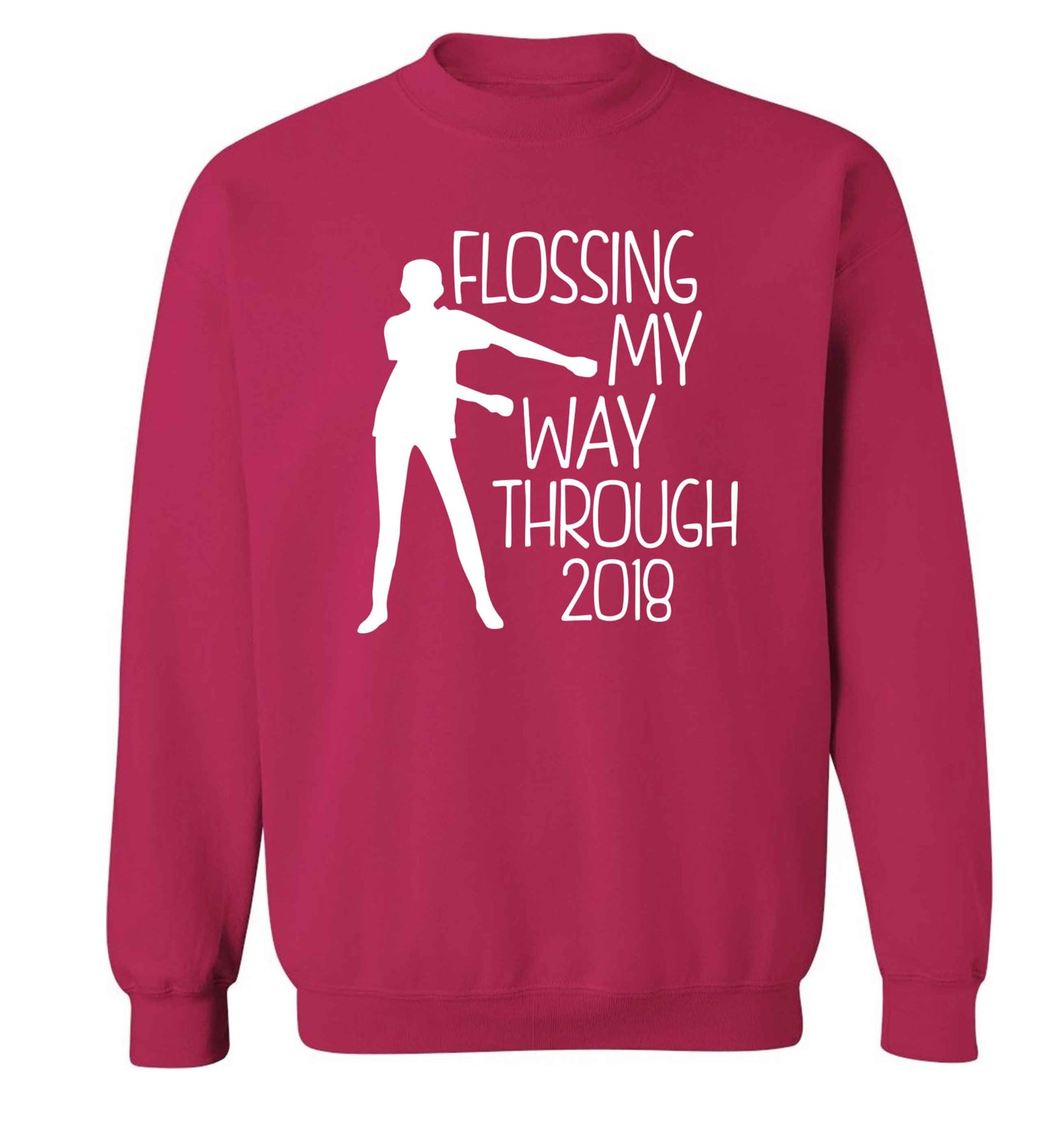 Flossing my way through 2018 Adult's unisex pink Sweater 2XL