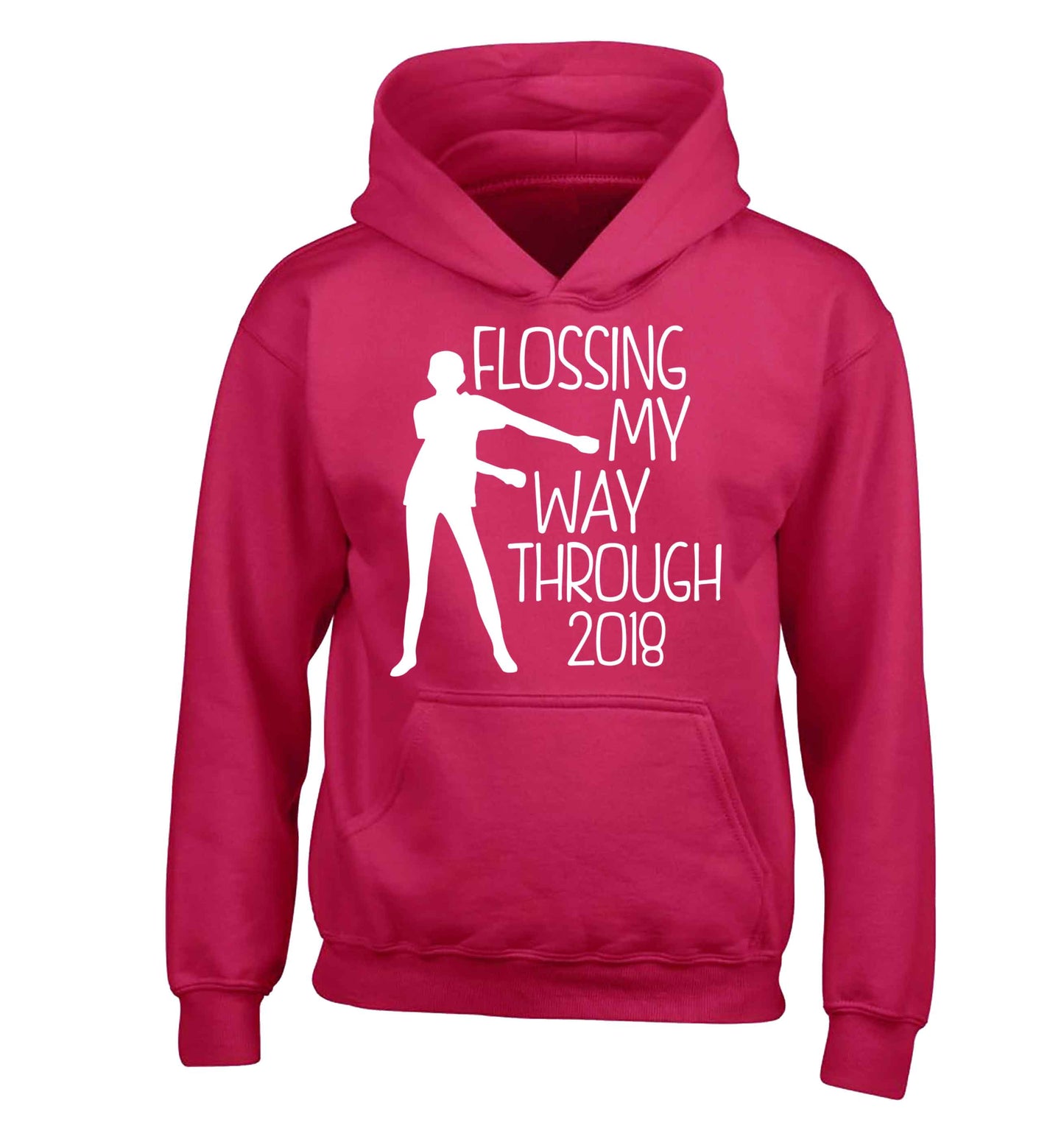 Flossing my way through 2018 children's pink hoodie 12-13 Years