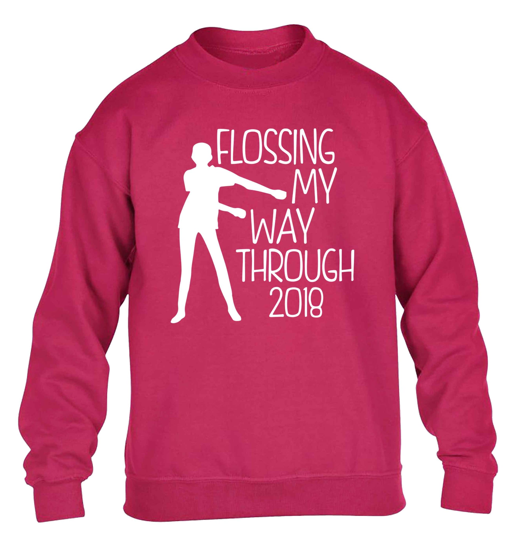 Flossing my way through 2018 children's pink sweater 12-13 Years