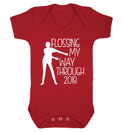 Flossing my way through 2018 Baby Vest red 18-24 months