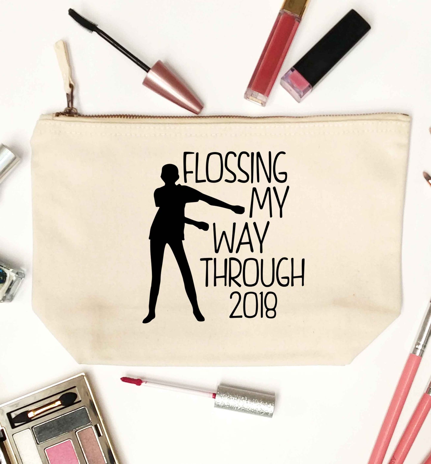 Flossing my way through 2018 natural makeup bag