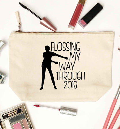 Flossing my way through 2018 natural makeup bag