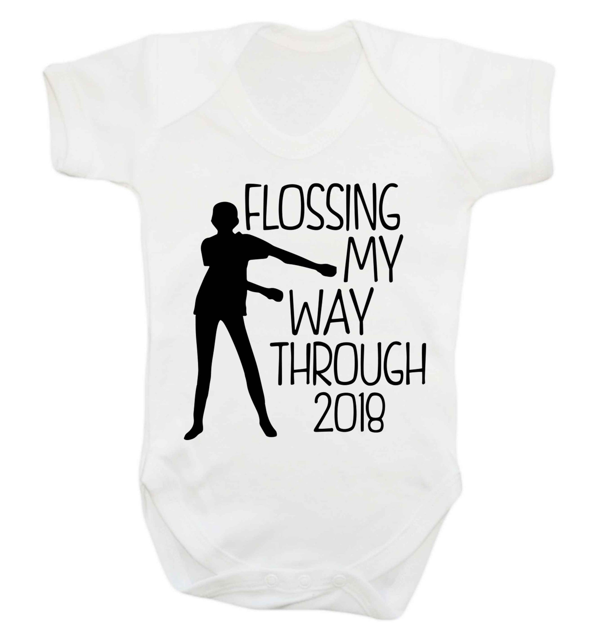 Flossing my way through 2018 Baby Vest white 18-24 months