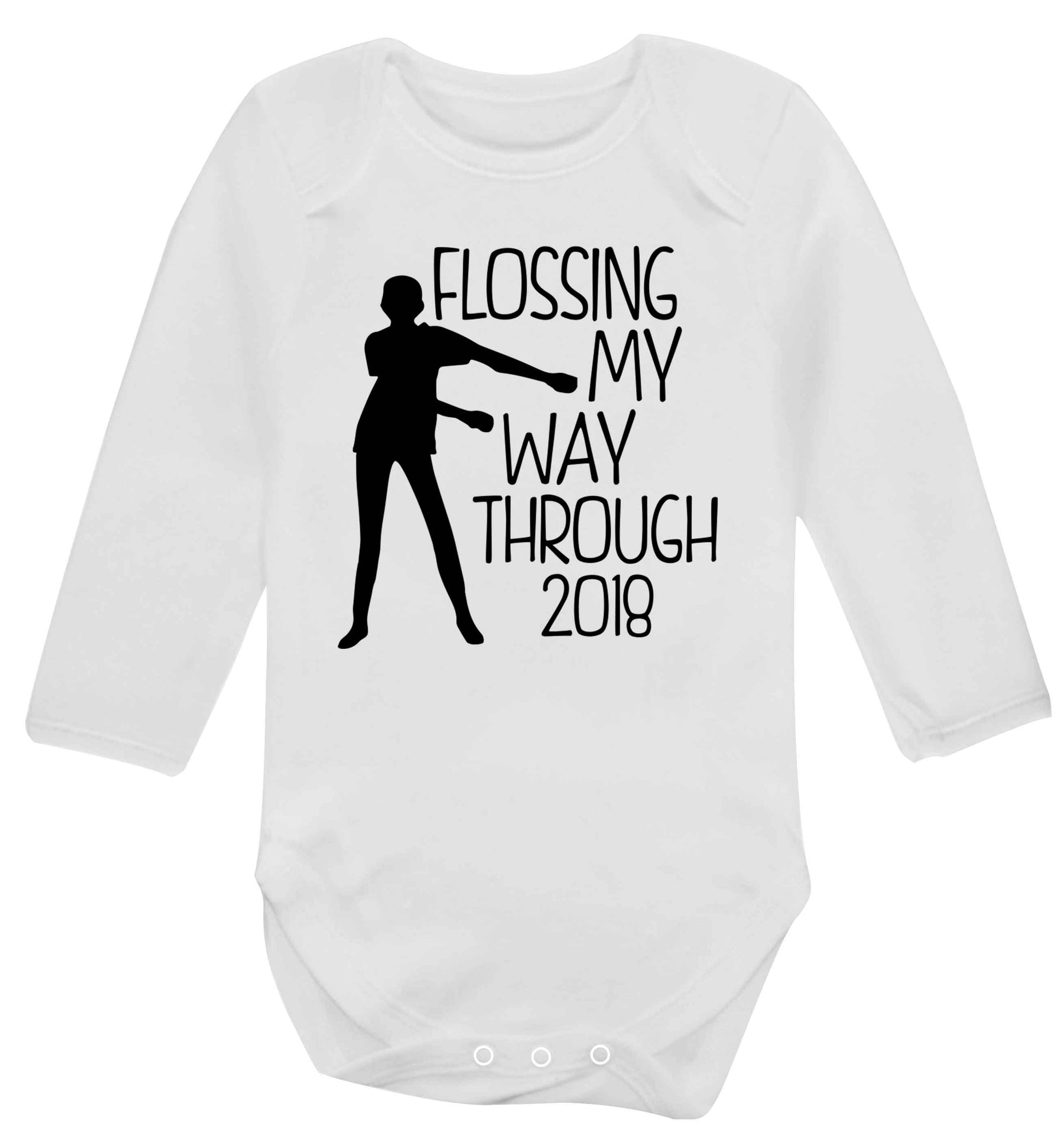Flossing my way through 2018 Baby Vest long sleeved white 6-12 months