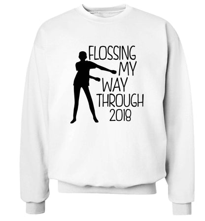 Flossing my way through 2018 Adult's unisex white Sweater 2XL