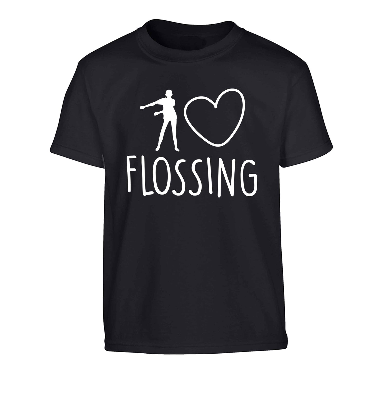 I love flossing Children's black Tshirt 12-13 Years