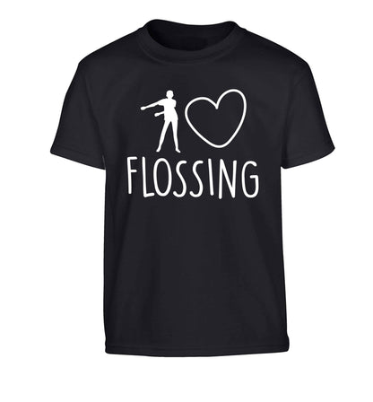 I love flossing Children's black Tshirt 12-13 Years