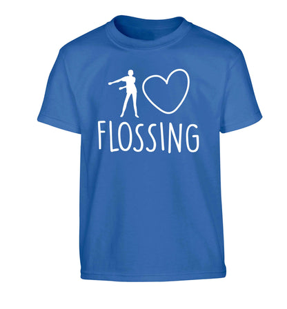 I love flossing Children's blue Tshirt 12-13 Years