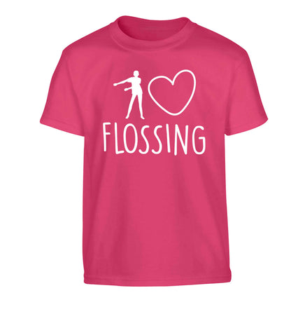 I love flossing Children's pink Tshirt 12-13 Years