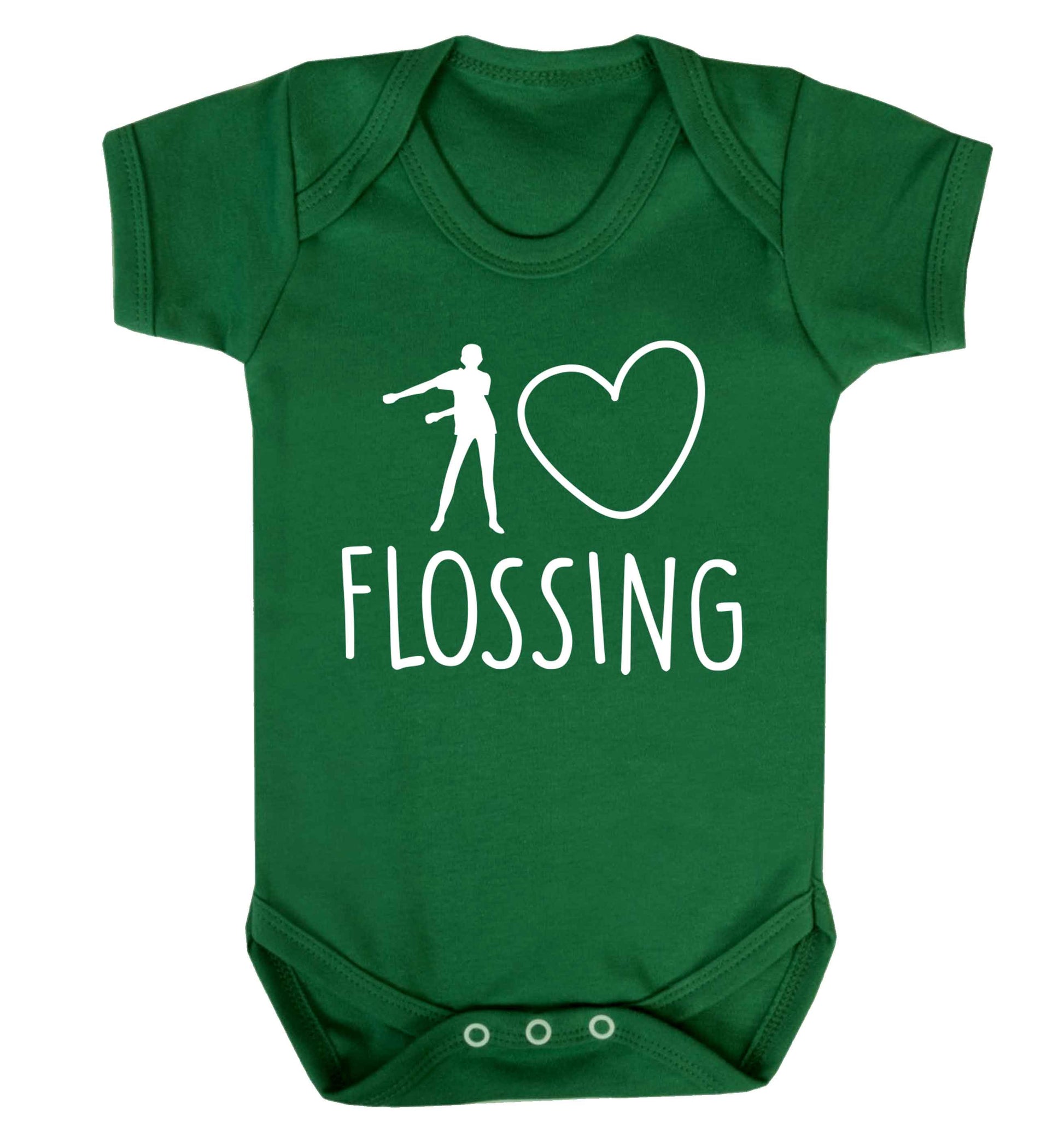 I love flossing Baby Vest green 18-24 months
