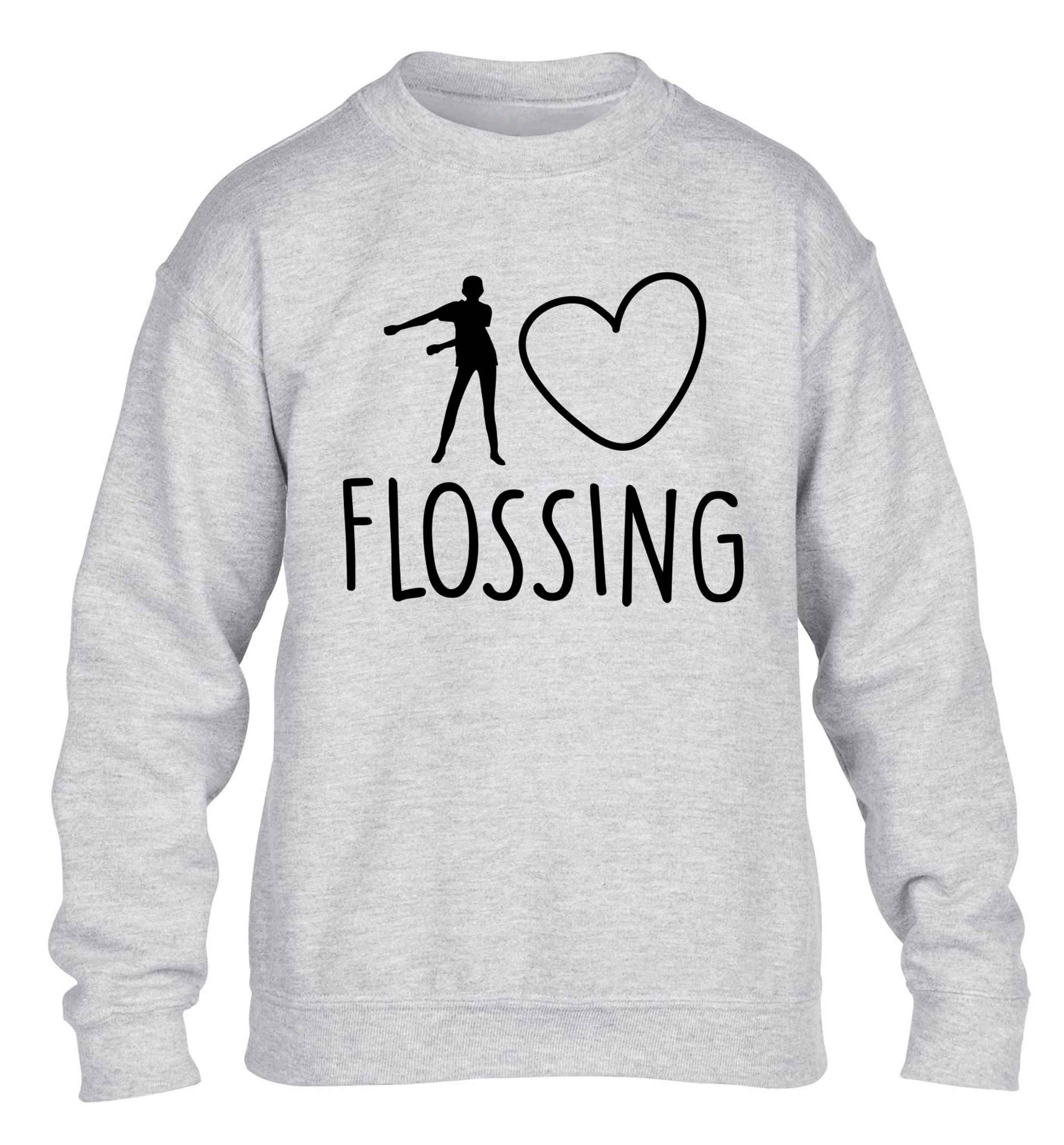 I love flossing children's grey sweater 12-13 Years