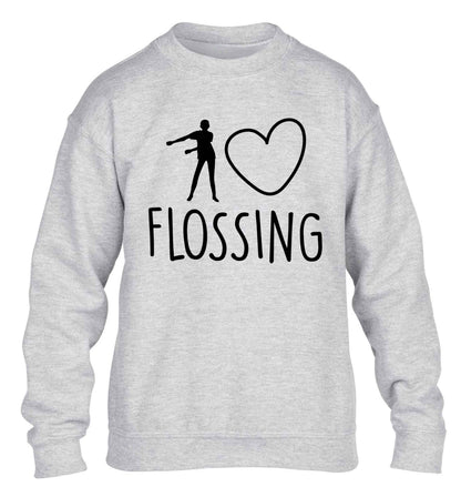 I love flossing children's grey sweater 12-13 Years