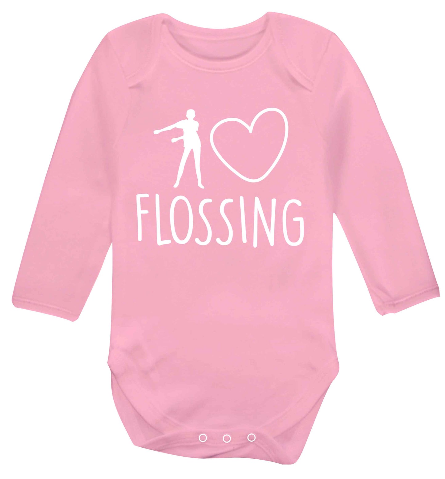 I love flossing Baby Vest long sleeved pale pink 6-12 months