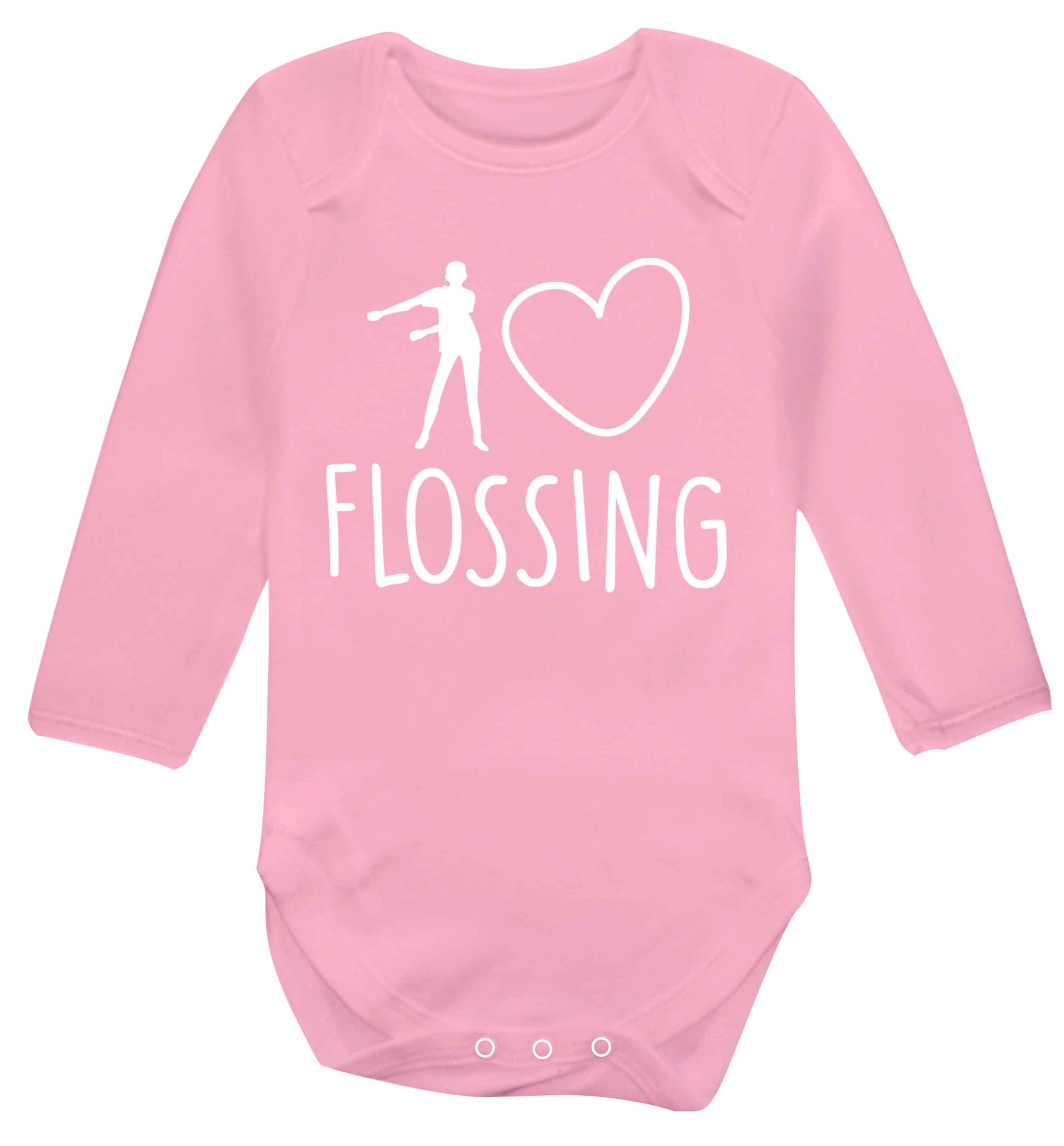 I love flossing Baby Vest long sleeved pale pink 6-12 months