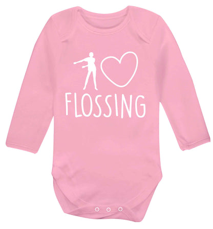 I love flossing Baby Vest long sleeved pale pink 6-12 months