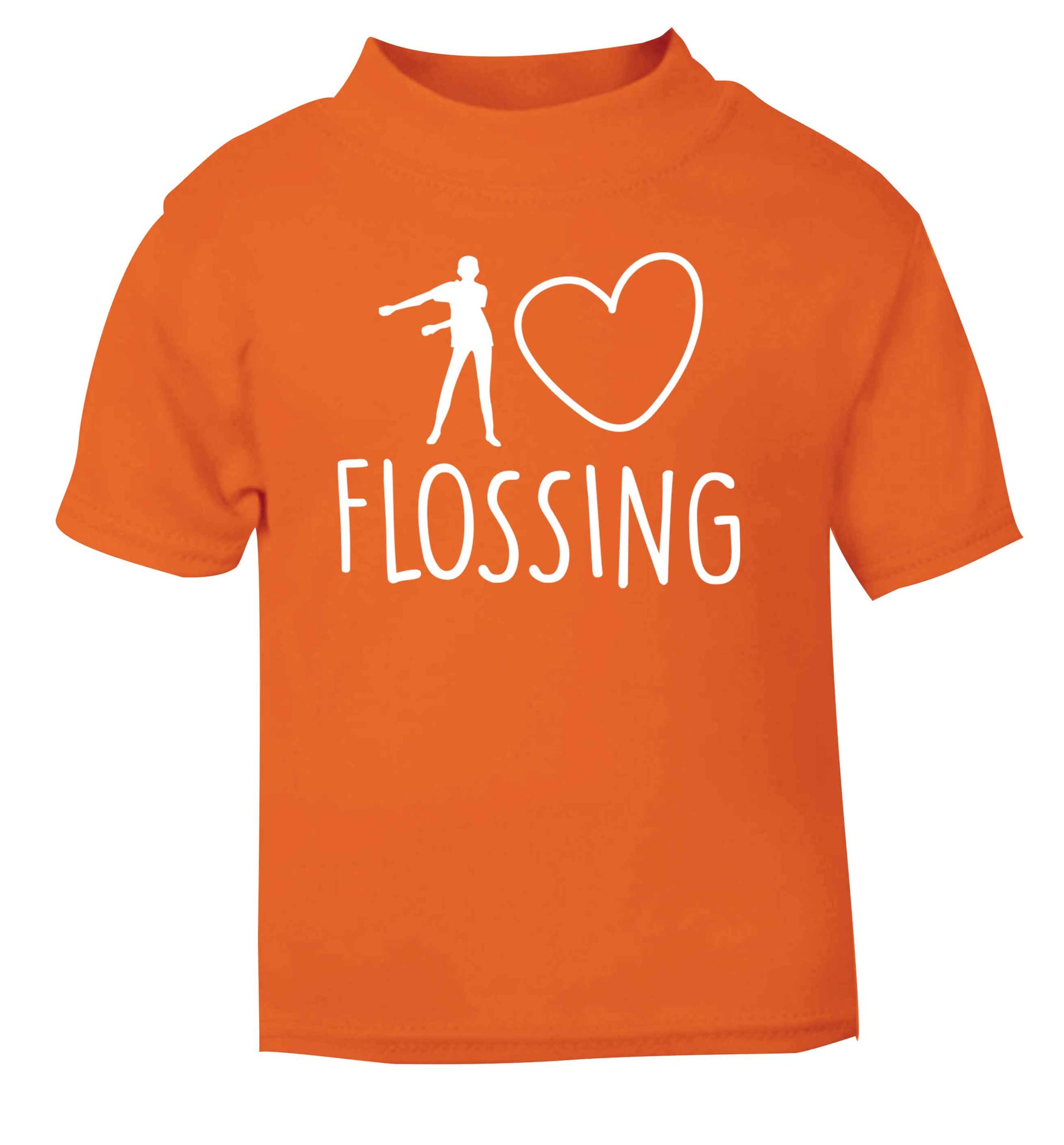 I love flossing orange Baby Toddler Tshirt 2 Years
