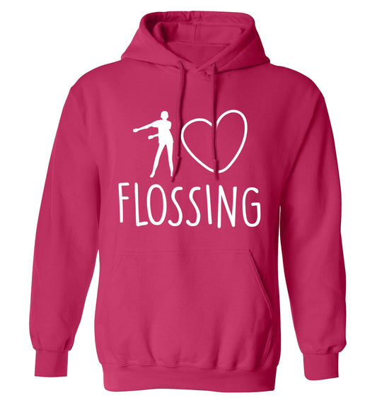 I love flossing adults unisex pink hoodie 2XL