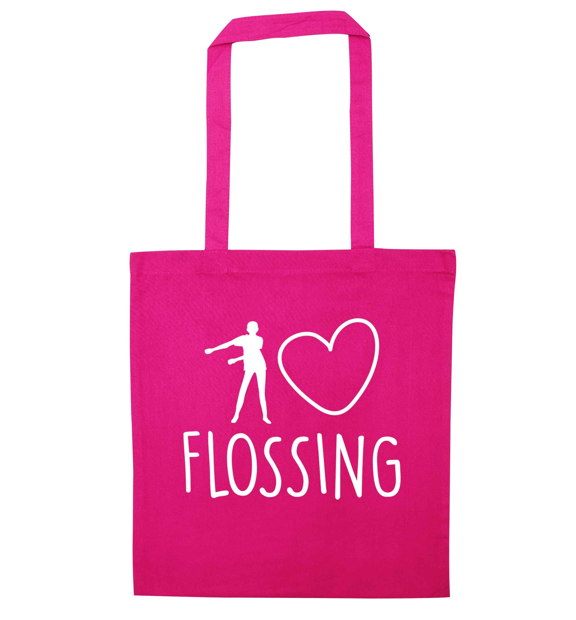I love flossing pink tote bag