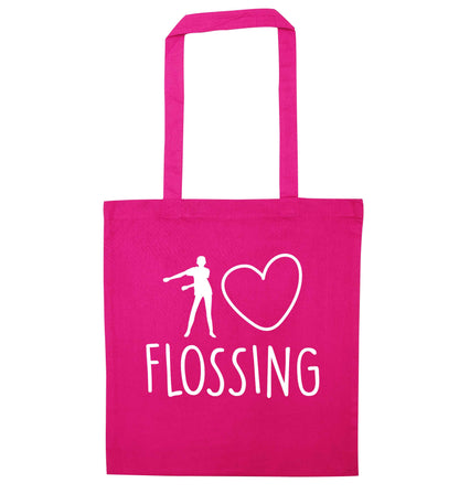 I love flossing pink tote bag