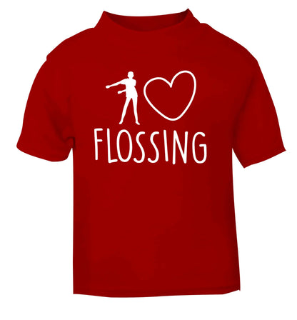 I love flossing red Baby Toddler Tshirt 2 Years