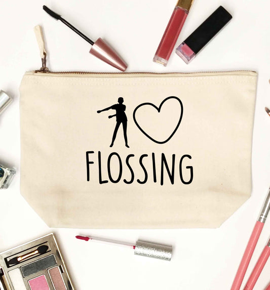 I love flossing natural makeup bag