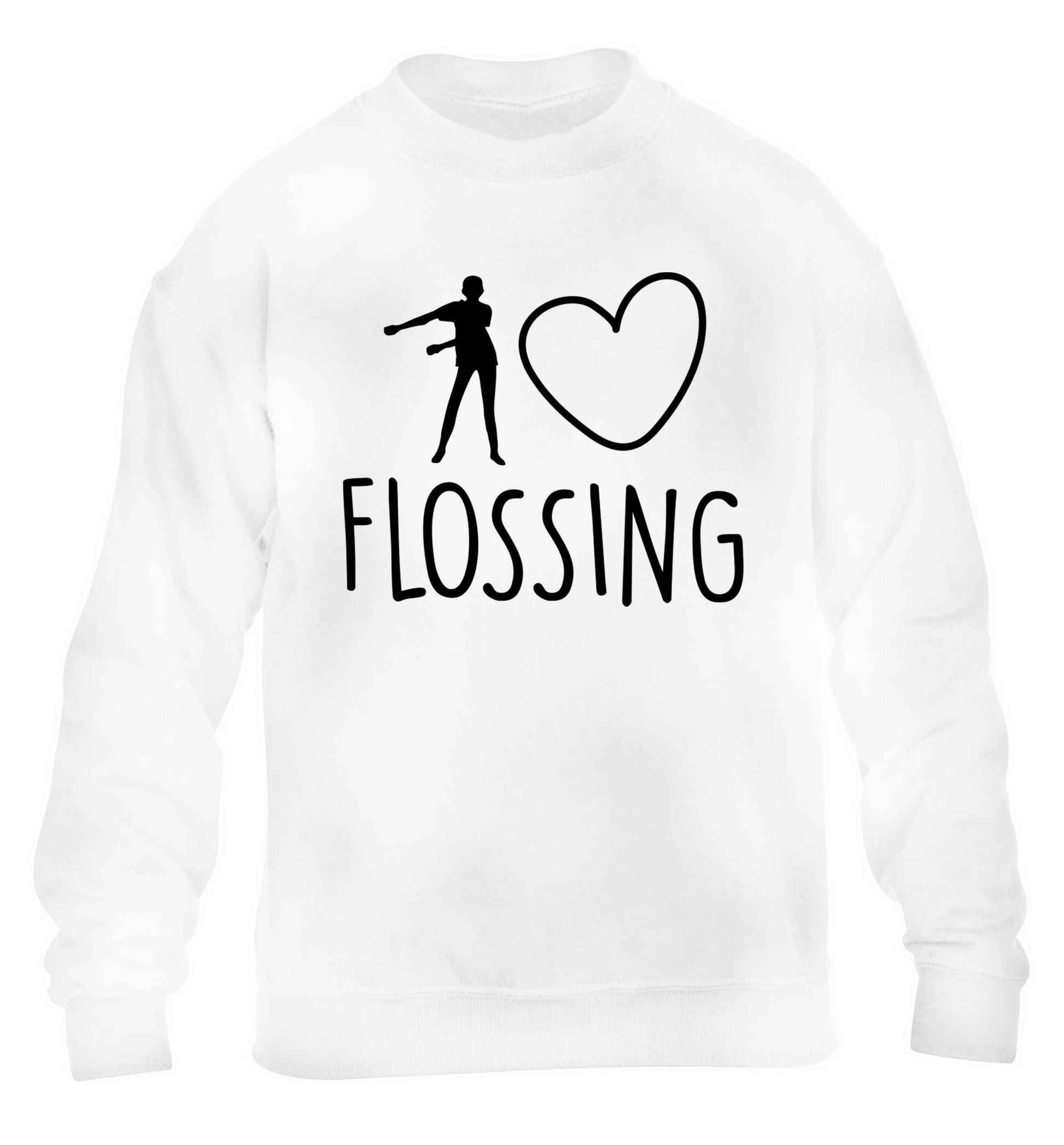 I love flossing children's white sweater 12-13 Years