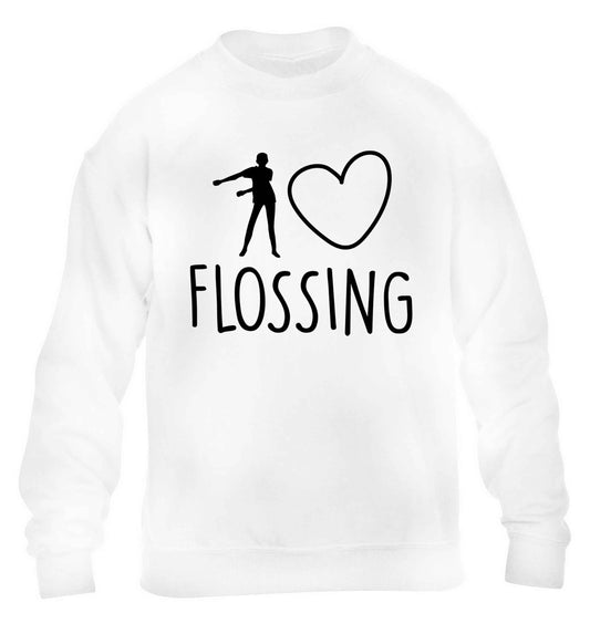 I love flossing children's white sweater 12-13 Years