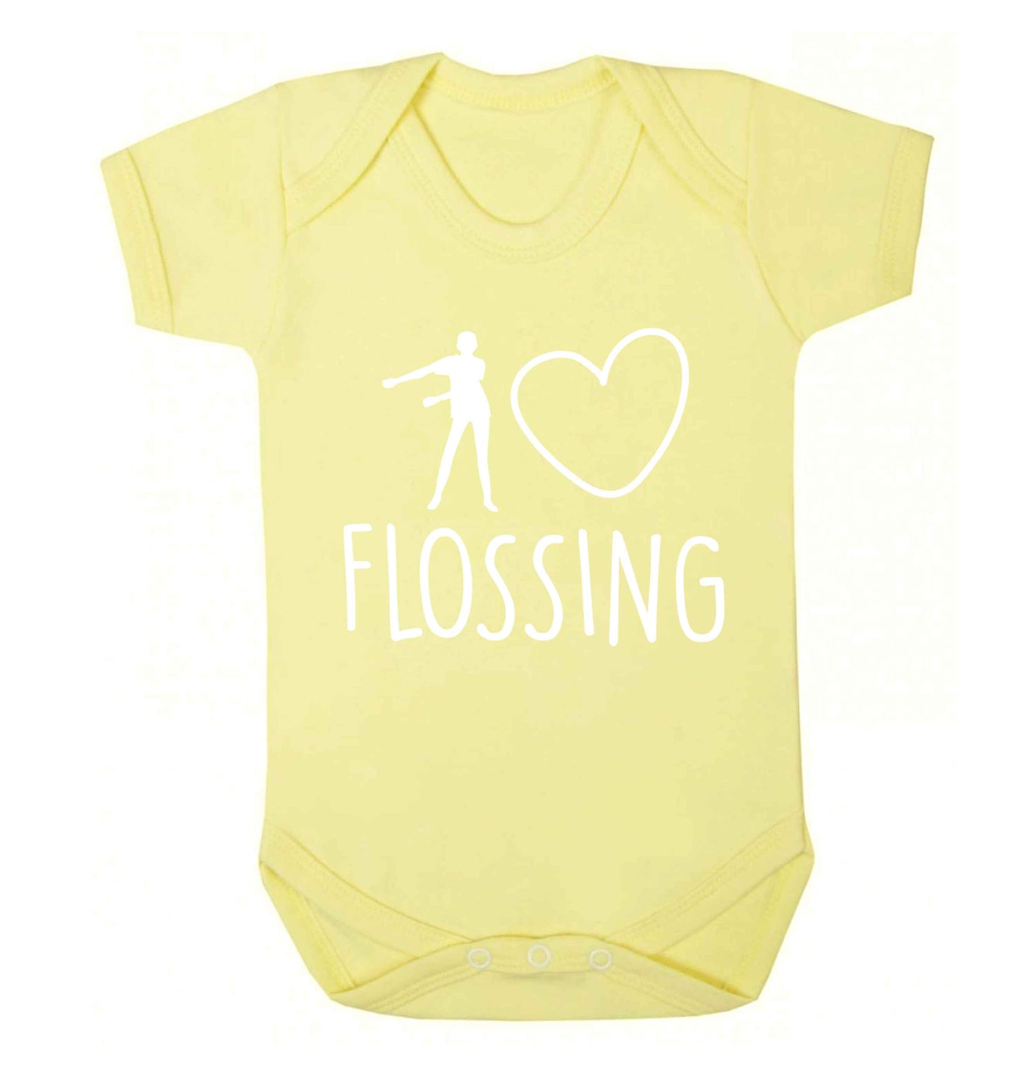 I love flossing Baby Vest pale yellow 18-24 months