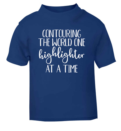 Contouring the world one highlighter and a time blue Baby Toddler Tshirt 2 Years