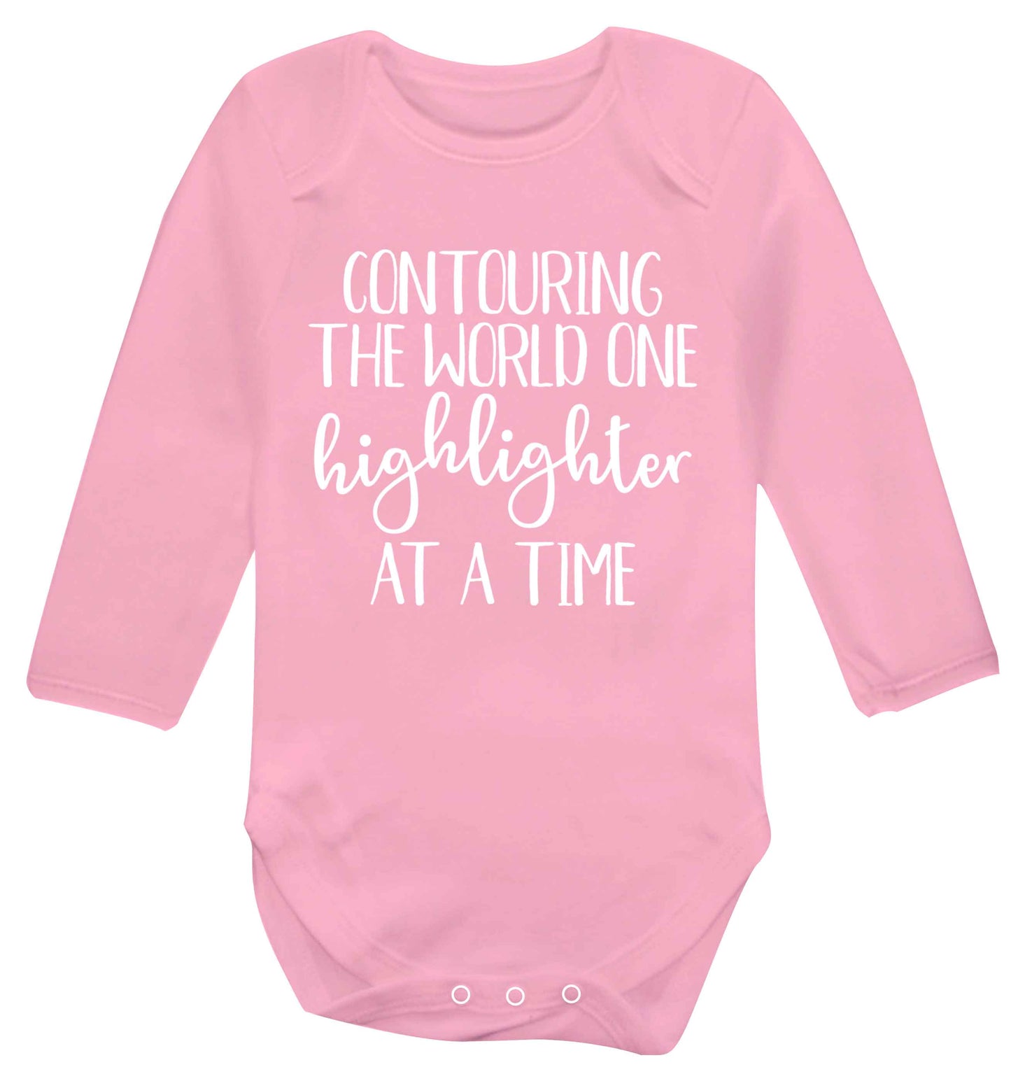 Contouring the world one highlighter and a time Baby Vest long sleeved pale pink 6-12 months
