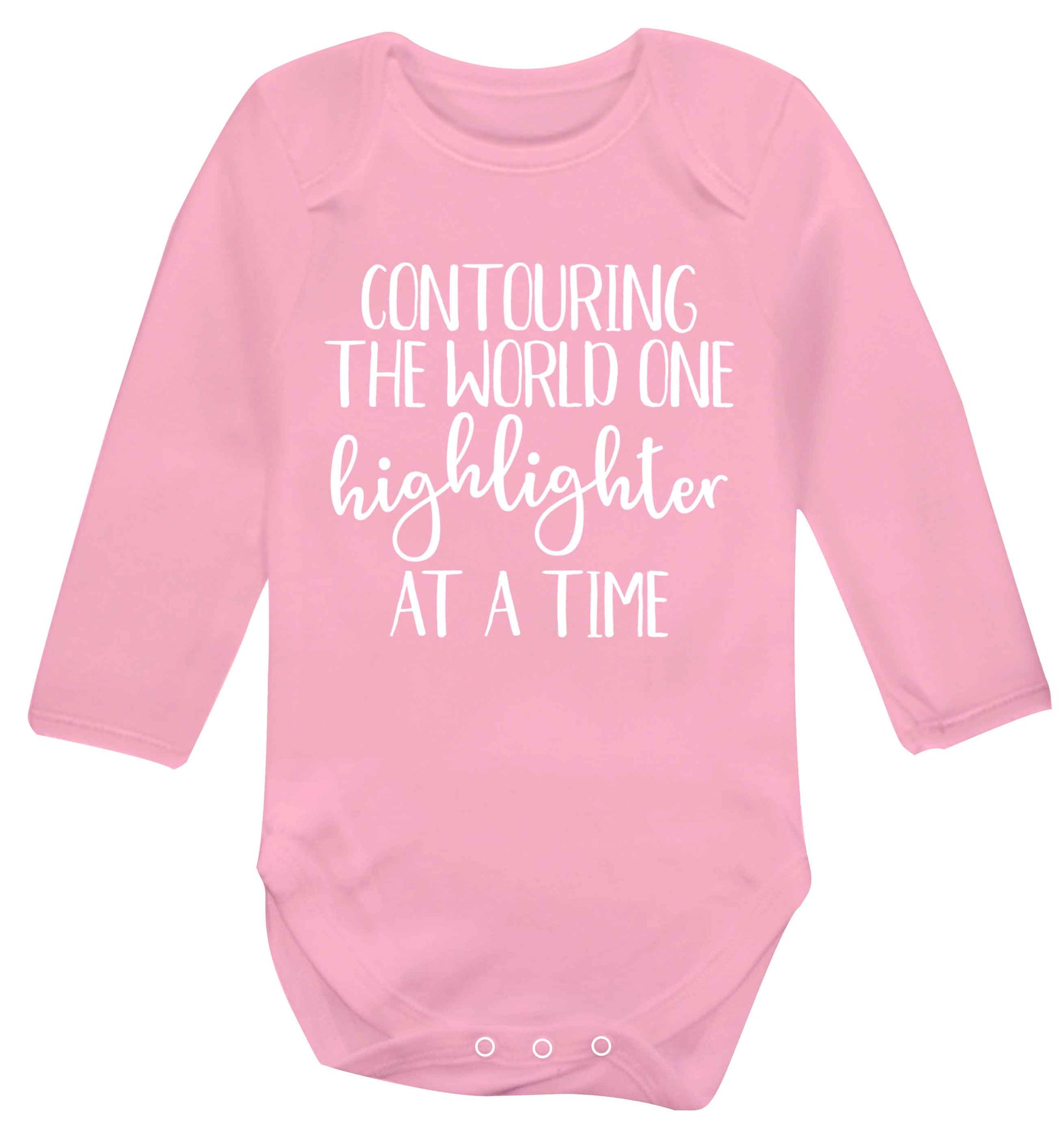 Contouring the world one highlighter and a time Baby Vest long sleeved pale pink 6-12 months