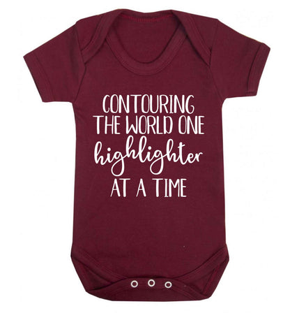 Contouring the world one highlighter and a time Baby Vest maroon 18-24 months